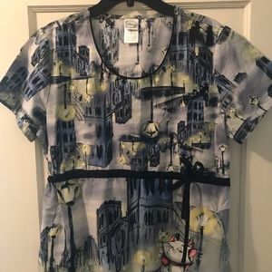 Womens Disney Aristocat Scrub Top Large